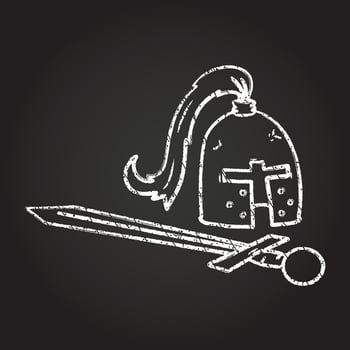 Knight Armour Chalk Drawing vector