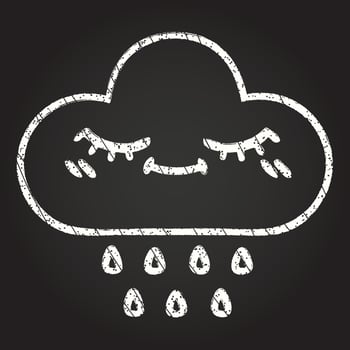 Storm Cloud Chalk Drawing vector