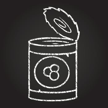 Canned Peas Chalk Drawing vector