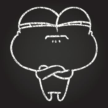 Angry Frog Chalk Drawing vector