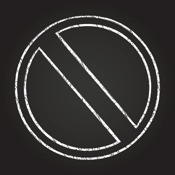 Ban Symbol Chalk Drawing vector