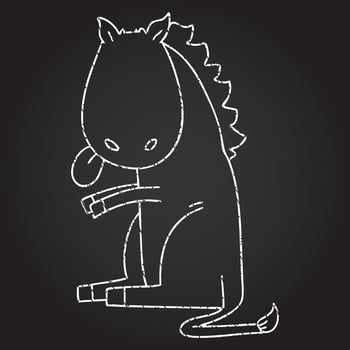 Horse Sitting Chalk Drawing vector