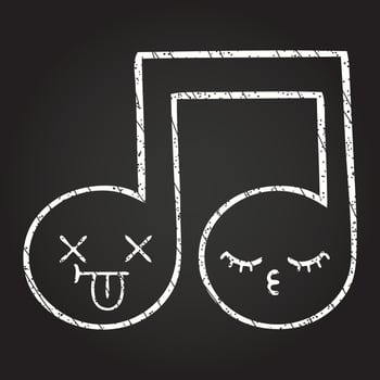 Musical Notes Chalk Drawing vector