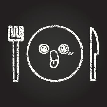 Dinner Set Chalk Drawing vector