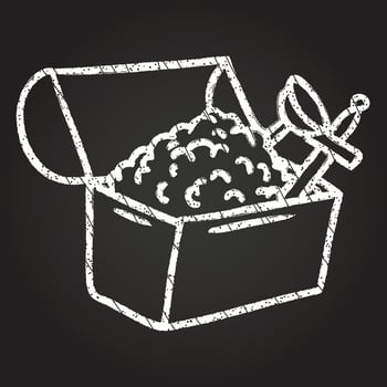 Treasure Chest Chalk Drawing vector