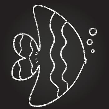 Tropical Fish Chalk Drawing vector