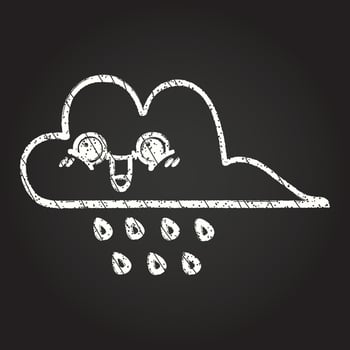 Rain Cloud Chalk Drawing vector