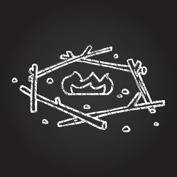 Camp Fire Chalk Drawing vector