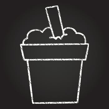 Plant Pot Chalk Drawing vector