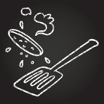 Burger Flipping Chalk Drawing vector