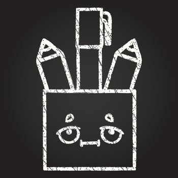 Art Supplies Chalk Drawing vector