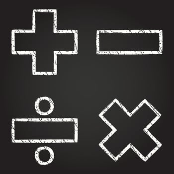 Math Symbols Chalk Drawing vector