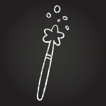 Wooden Wand Chalk Drawing vector
