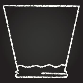 Empty Glass Chalk Drawing vector