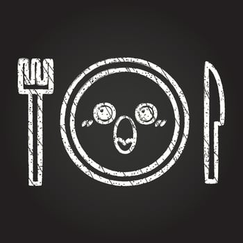 Dinner Plate Chalk Drawing vector