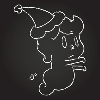 Christmas Ghost Chalk Drawing vector