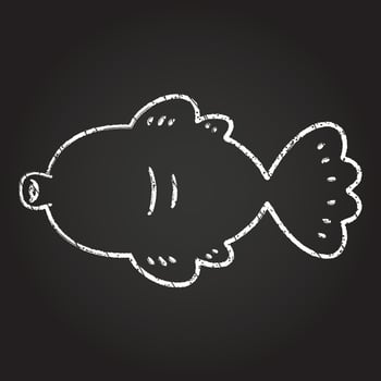 Goldfish Chalk Drawing vector
