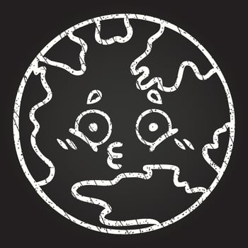 Earth Chalk Drawing vector
