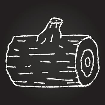 Log Chalk Drawing vector