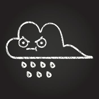 Rain Cloud Chalk Drawing vector