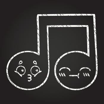 Musical Note Chalk Drawing vector