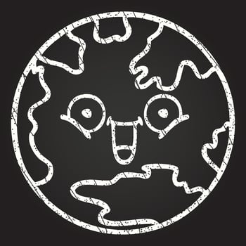 Earth Chalk Drawing vector