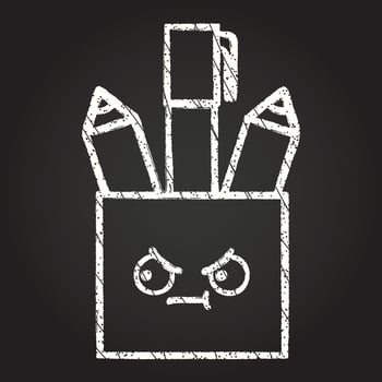 Pen Pot Chalk Drawing vector