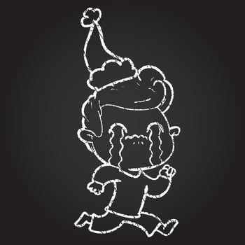 Christmas Man Chalk Drawing vector