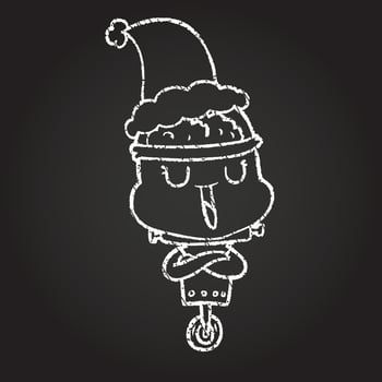 Festive Cyborg Chalk Drawing vector