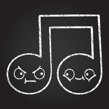 musical notes Chalk Drawing vector