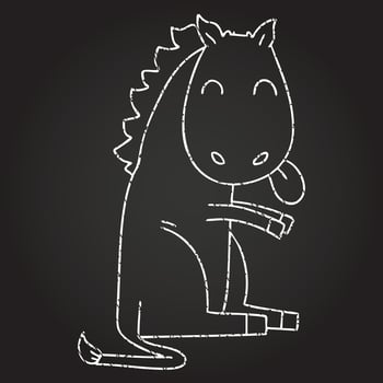 Funny Horse Chalk Drawing vector