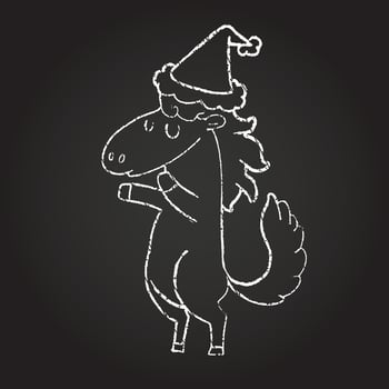 Festive Horse Chalk Drawing vector