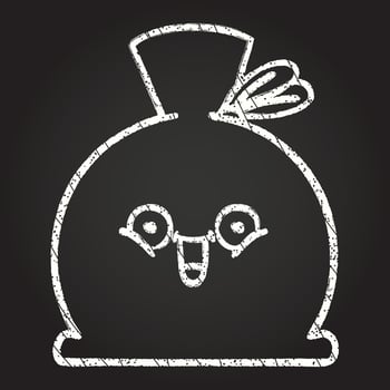 Garbage Sack Chalk Drawing vector