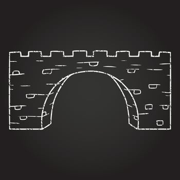 Stone Bridge Chalk Drawing vector