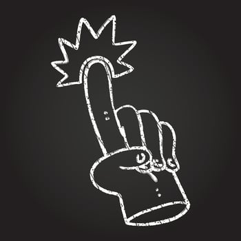 Pointing Finger Chalk Drawing vector