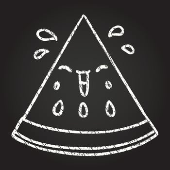 Watermelon Slice Chalk Drawing vector