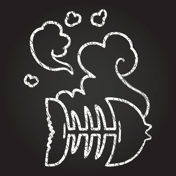 Old Fish Chalk Drawing vector