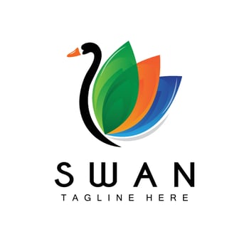 Swan Logo, Bird Animal Design, Duck Logo, Product Brand Label Vector
