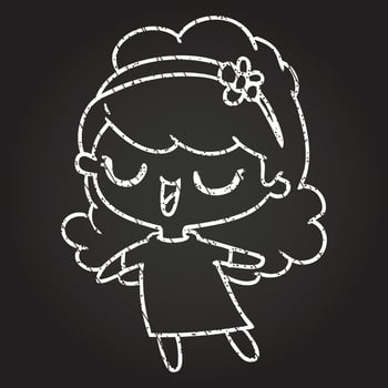 Happy Woman Chalk Drawing vector