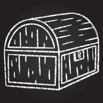 Treasure Chest Chalk Drawing vector