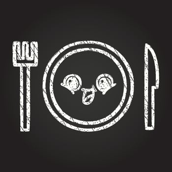 Dinner Set Chalk Drawing vector