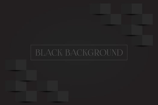3d abstract black luxury background with geometric elements. Elegant realistic paper cut style. Minimalistic wallpaper design for poster, brochure, presentation, website. vector