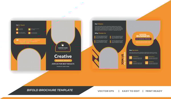 Bifold Brochure Template - Professional business brochure, bi fold template,cover page, half fold brochures - corporate brochure - 02 vector