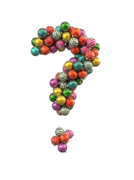 Festive Retro Holiday Christmas ornaments globe typeface text question mark png