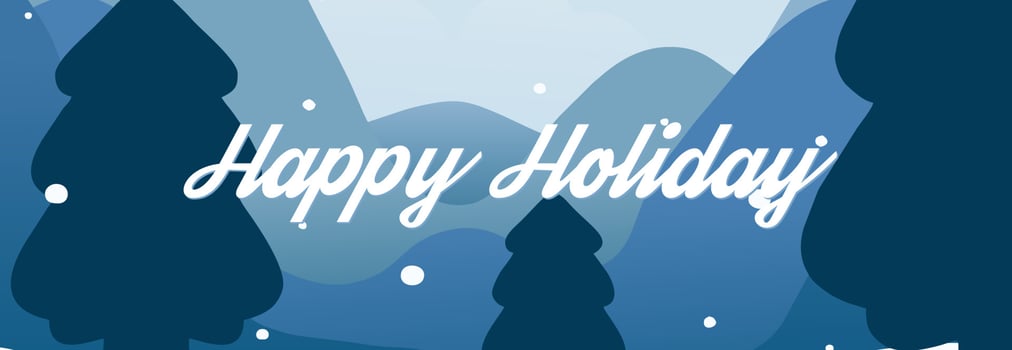 happy holiday banner with winter theme vector