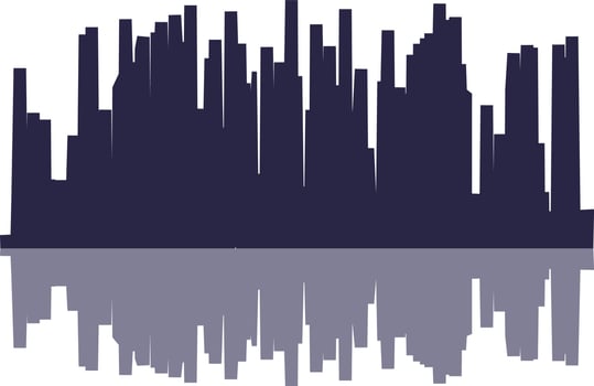Cityscape Skyline Icon Transparent Vector Illustration