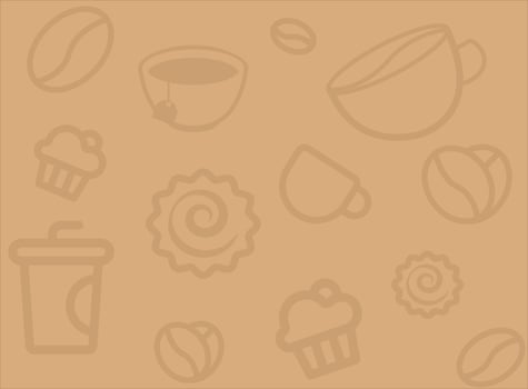 Seamless pattern Coffee with Rolls and Tea. Vector cover illustration