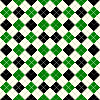 seamless argyle pattern in green and black. vector