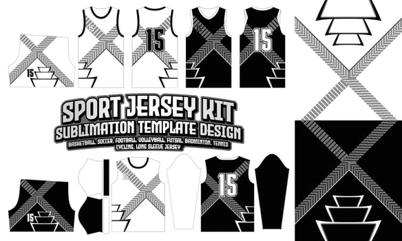 Jersey design Template 179 pattern textile t-shirt, Soccer, Football, E-sport, Volleyball, basketball, futsal vector