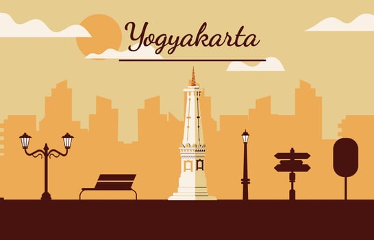 Yogyakarta city background vector